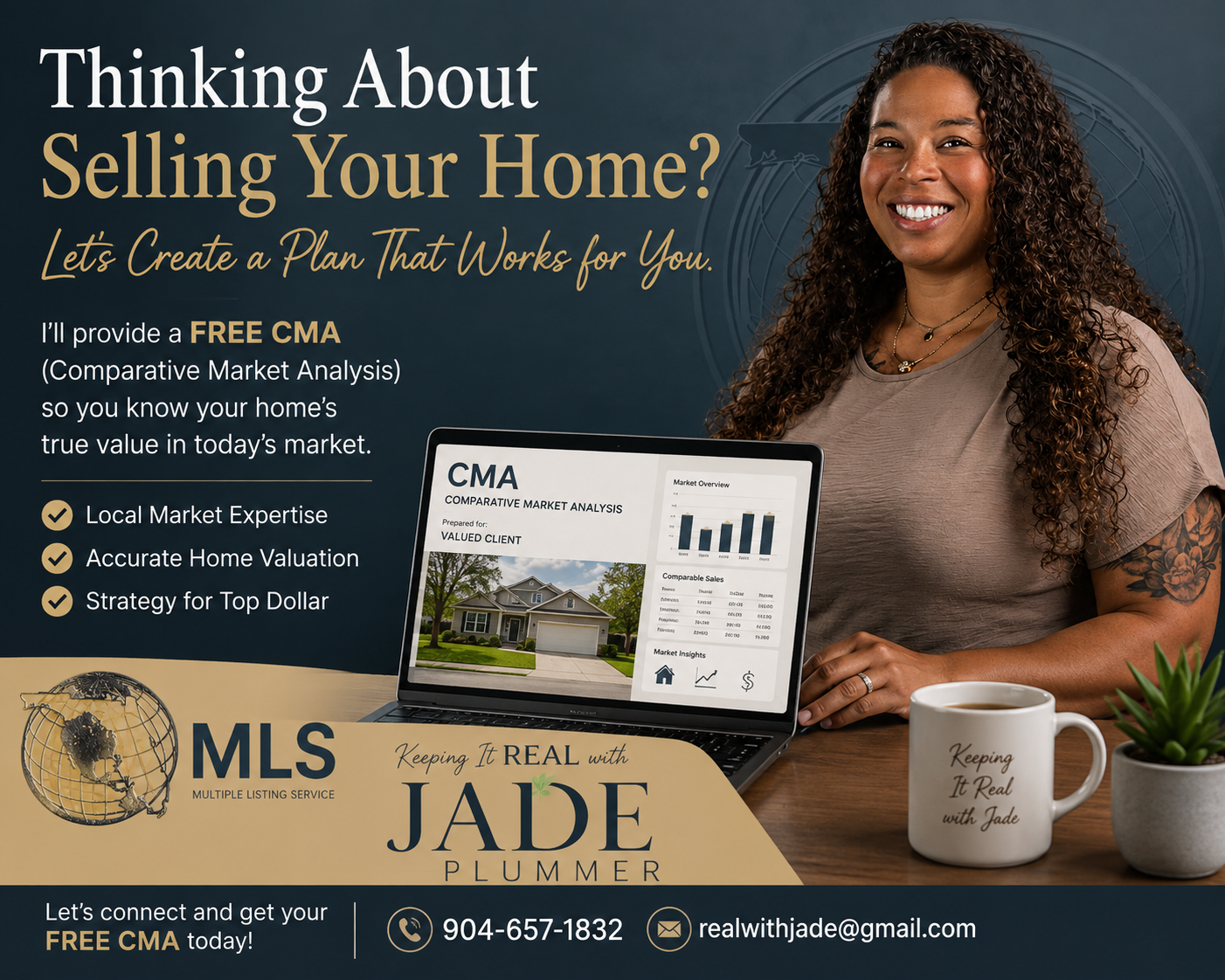 Jade Plummer reviewing a home sale with a client